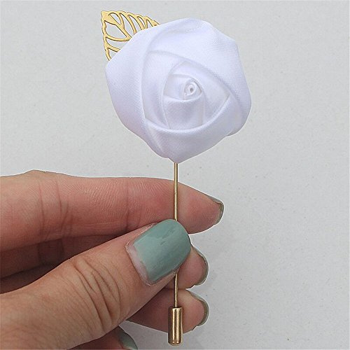 Fouriding Herren Reversnadel der Männer Handgemachte Kamelie Brosche Blumen boutonnière für Bräutigam Anzug Hochzeit