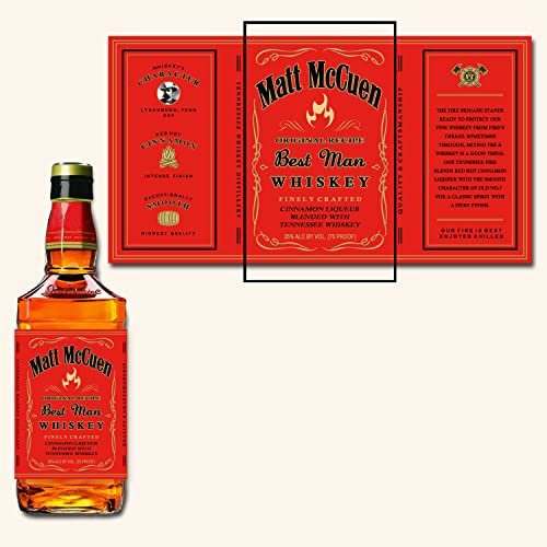 Affiche Prints L123 Personalised Tennessee Fire Red Whiskey Bourbon Custom Spirit Bottle Label For Any Occasion!