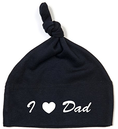 Schnoschi Babymütze in schwarz mit I Love Dad hochwertig Bestickt/gestickt