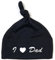 Schnoschi Babymütze in schwarz mit I Love Dad hochwertig Bestickt/gestickt