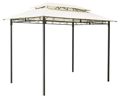 Gruppo Maruccia - Gazebo da Giardino in Ferro 3 x 2 Metri - Gazebo per Esterno Resistente con Copertura Impermeabile Anti Vento Color Ecrù