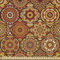 ABAKUHAUS marokkanisch Stoff als Meterware, Blumenmotive Ottoman, Microfaser Stoff für Dekoratives Basteln, 1M (230x100cm), Orange Gelb Braun