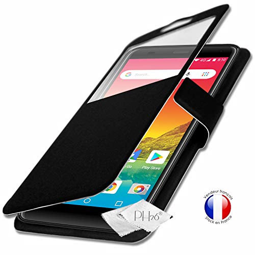 PH26® Etui Housse Folio Noir de qualité pour Logicom Le Hola