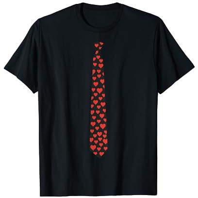 Schwarze Krawatte mit Herzen Shirt I Jga Motto Party Feiern