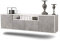 Dekati Lowboard Toledo hängend (180x49x35cm) Korpus Weiss matt - Front Beton Optik - Push to Open