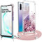 Handykette kompatibel mit Samsung Note 10 Plus Hülle mit Band【Glitzer Kreatives Design】 Flüssig Bewegende Treibsand Transparent Handyhülle mit Kordel zum Umhängen Handyanhänger Halsband Lanyard Case