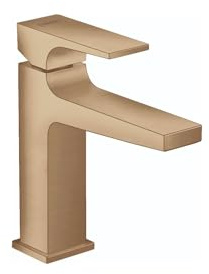 hansgrohe Metropol Modern Low Flow Water Saving 1-Handle 1-Hole 7-inch Tall Bathroom Sink Faucet in Brushed Bronze, 32506141