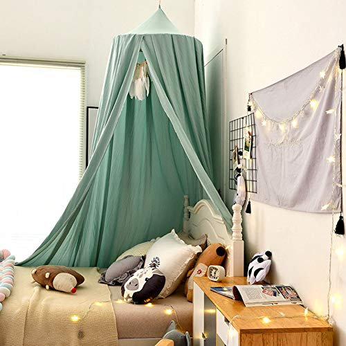 YXZN Kinderzimmer Himmelbett Dome Einfarbig Baumwolle Vorhang Schatten Dekoration Moskitonetz Decke Kinder Lesen Spiel Zelt