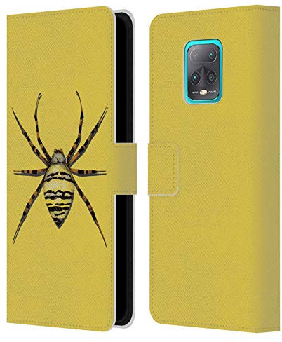 Head Case Designs Yellow Insect Lady Hale Spider Brooch Leder Brieftaschen Handyhülle Hülle Huelle kompatibel mit Redmi 10X 5G/Redmi 10X Pro 5G