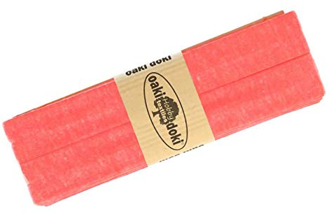 Schrägband Jersey 3m Breite 20mm Oaki Doki Tricot de Luxe Einfassband elastisch über 80 Farben, Farbe:neonpink