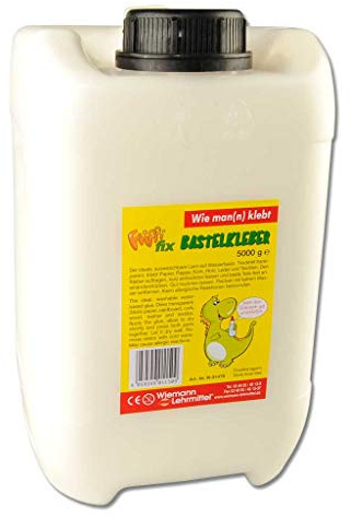 „Flippi fix“ Bastelkleber, transparent, flüssiger Kleber auf Wasserbasis | Wiemann Lehrmittel (5 kg)