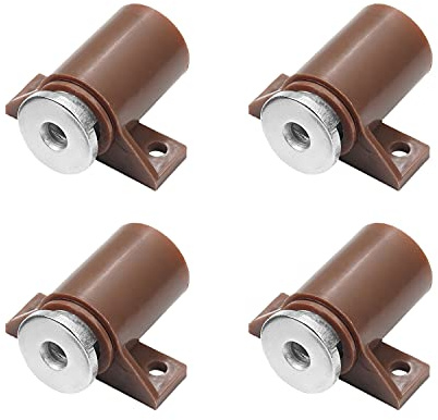 Yinpecly Touch Catch Magnetic Press Latch Push to Open Heavy Duty Cabinet Hardware for Furniture Cabinet Small Doors, Glass Doors, Wardrobe Doors, Brown 4pcs