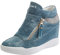 rismart Mujer Cuña Plataforma Botín Elegante Deportivos Zapatillas Zapatos SN15018(Azul Vaquero,38.5 EU)