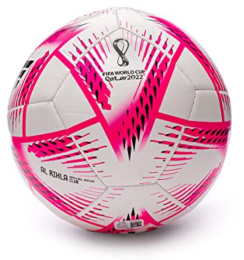 adidas Al Rihla Club Football, White/Team Shock Pink/Black, 38