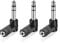 WILLIZTER Right Angled 6.35mm 0.25 inch TRS 3 Pole Male to 3.5mm Female 90 Degree Adapter Converter Extension Extender Stereo Auxiliary AUX Headphone Audio Jack Plug Wire Cord 3 PACK