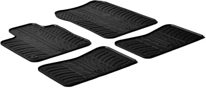 AROBA GL0040 Design Gummi Fußmatten kompatibel mit Renault Twingo II BJ. 09.2007-07.2014 erhöhter Rand 4 TLG Farbe Schwarz Gummimatten Automatten passgenau