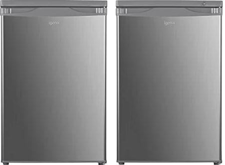 Igenix Freestanding Under Counter Larder Fridge & Freezer Set, Reversible Doors, 55cm Wide, Inox
