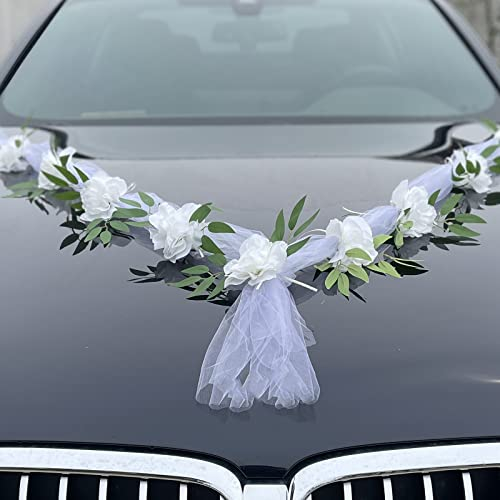 Autoschmuck Hochzeit Dekoration Autoschmuck Auto Hochzeit Deko Auto Wedding Deko Hochzeit Car Deko Girlande Weiß (#2)