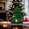 MARRAKESCH Teelichthalter Christbaum 17cm Grün aus Glas als Weihnachtsdeko oder Tischdeko Finse