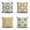 Housse Coussin 80x80 Coussin Extérieur Imperméable Lin Housse de Coussin Jaune Bleu Lot de 4 Housses de Coussins Décoratifs Housse Coussin Canapé pour Jardin Déco d'extérieur Taie Oreiller A10