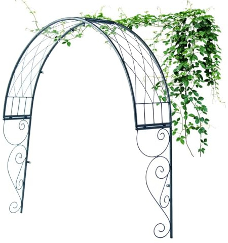 Pergolato A Semicerchio In Metallo, Traliccio Per Finestre In Ferro Per Piante Rampicanti, Arco Da Parete Per Finestra Nera, Per Cortile, Prato, Patio, Cortile, Decorazioni Nuziali