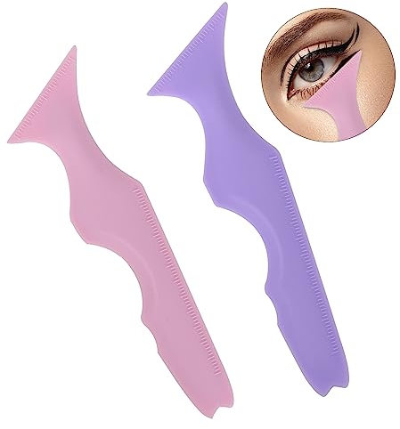 2PCS Modello di Eyeliner in Silicone, Aiuto per il Trucco Dell'eyeliner, Multifunzione Applicatore per Ciglia Eyeliner Modello Di Guida Stencil, Stencil per Trucco Rapido