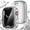 NewWays Wasserdicht Hülle für Apple Watch 45mm Series 9/8/7 mit Glas Displayschutz,Rundum Schutzhülle für iWatch 45mm,Silber