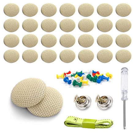 CGEAMDY Car Roof Repair Rivets, Automotive Roof Headliner Repair Button Kit with Installation Tool, Snap Pins Retainer for Interior Ceiling Cloth Fixing Repair Buckle Fit Most Cars(Apricot)