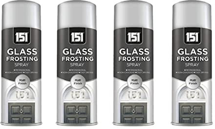 PNJB Window Glass Frosting Spray Paint Privacy Decorative Bath Window, Glass Frosted Spray, Window Door Security, (400ml), (4 Pcs)