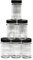 Palmsafe Set of 6 Small 100ml Round Clear Plastic Jam Jars with Black Airtight Lids – Reusable Mini Storage Containers for Kitchen, Dry Foods, Sweets, Spices & More