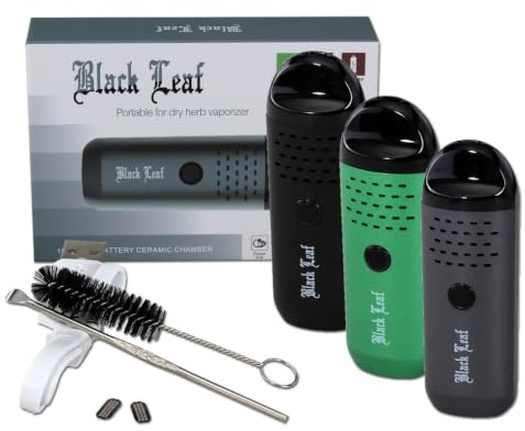 Black Leaf | Mini-Vaporizer für Kräuter | schwarz | 90x31x22mm | Konvektion + Keramikheizkammer | Verdampfer für Kräuter