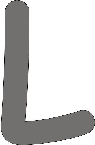 Kleckerliese Alphabet Buchstaben 20cm selbstklebende Aufkleber Wand Fenster Tür Boote Auto Kinderzimmer STICKER L - Höhe 20cm, Farbe Dunkelgrau