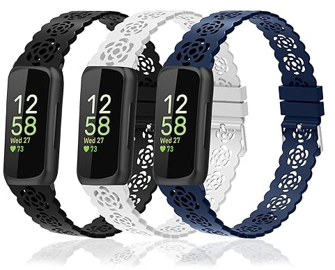 Nigaee Elastische Nylon-Armbänder, kompatibel mit Fitbit Inspire 3/Inspire 2/Inspire/Inspire HR/Fitbit Ace 3/Ace 2, dehnbarer, verstellbarer Stoff, atmungsaktiv, Ersatzbänder für Damen und Herren, 3