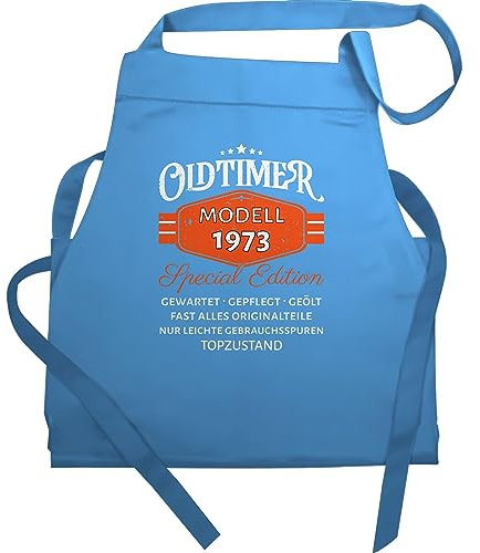 Shirtracer Schürze Geschenk - 50. Geburtstag - Oldtimer 1974 Modell Special Edition Original - 60x87 - Hellblau - 50 jahre kochschürze zum 50er 50igsten 50ziger fuenfzig fünfziger 50.geb 50sten fifty