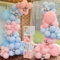 Arche de ballons roses et bleus - 129 pièces - Pour révéler le sexe - Avec ballons de 45,7 cm + 30,5 cm + 12,7 cm - Rose pastel bleu argenté - Pour garçons ou filles - Décorations de fête prénatale