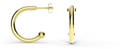 TIABELLE – Creolen LOOP aus Titan – Goldfarbene Ohrringe für Damen – allergenfrei & hautverträglich – Handmade in Germany (16,0mm ø)