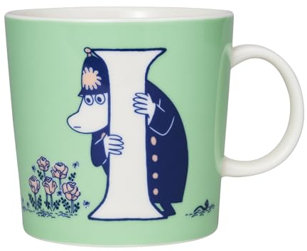 Arabia Mumin Becher ABC Buchstabe: I aus weißem Porzellan, Maße: 12 x 9,4 cm, Fassungsvermögen: 0,4l, 1068827