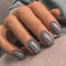 24pcs Short Square False Nails, Glitter Black Stick on Nails Solid Color Press on Nails Removable Glue-on Nails Full Cover Fake Nails Women Girls Nail Art Accessories