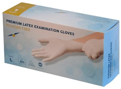 Gedikum Latex-Einweghandschuhe | Größen S-XL | Weiß | Ungepudert | Ideal für Kochen, Putzen, Grillen und mehr | Mehrzweck-, Medizin- und Industrieschutz (M, 1000, stück)