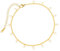 Made by Nami Bracelet de cheville en acier inoxydable pour femme - Doré - Imperméable - Avec perle - Longueur : 21,5 cm - Avec chaîne réglable de 6,1 cm - Convient comme bijou de surfeur ou de bohème,