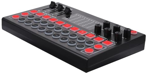 OSALADI Externe Soundkarte 7.1 für Handy und Computer Kunststoff Schwarz Echtzeit Monitoring und Integrierte Klangeffekte für Live Streaming