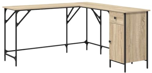 vidaXL Schreibtisch Sonoma-Eiche 141x141x75 cm Holzwerkstoff