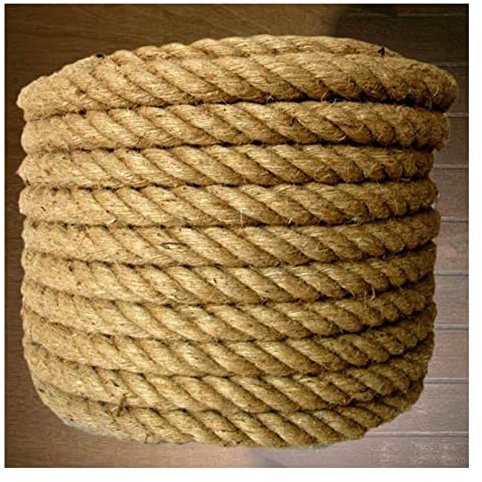 Spago di iuta, corda di canapa, corda di iuta spessa naturale da 50 mm, corda di canapa in fibra di canapa intrecciata a 4 fili intrecciati da 50 m/164 piedi for tiragraffi for gatti fai da te giardin