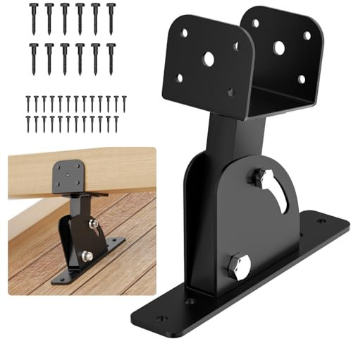 Antsky Pergola-Halterungen, 10,2 x 10,2 cm (tatsächliche Größe: 8,9 x 8,5 cm), verstellbare Winkel, Satteldacherhöhung, Halterungen für Terrassenabdeckung, 304 Edelstahl, Pergola-Halterungs-Set