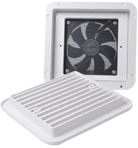 12v Exhausts Fans, 2.4 W 12v Exhausts Fans, Waterproof One-Way Silent Rv Vent Fans with Shutters, Strong Wind Air Vent Fans for Caravan, Motorhome Trailer, Rv Vent Fans