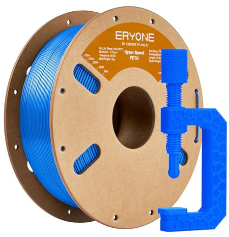 ERYONE High Speed PETG Filament 1.75mm +/- 0.03mm, High Speed Filament PETG,Rapid PETG Filament, 3D printing filament, 30-600mm/s Hyper Speed PETG filament, 1kg (2.2LBS) / Spool, Blue