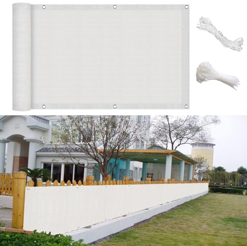 GAIFNAG Balkon Sichtschutz Privafence 70 x 850 cm Sichtschutz Sichtschutzzaun, Kunststoff Balkonverkleidung HDPE Gewebe, Uv-Schutz, Wetterfest für Balkon Garten im Freien, Weiß