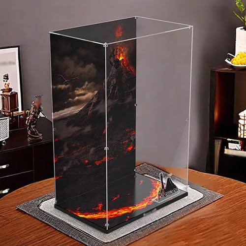 Acryl Schaukasten für LG 10333 Lord of The Rings: Barad-dûr Modell - Staubdichte Vitrine Display Box für Sammlerstücke (Nur Vitrine, Ohne Set) 50*35*87CM Theme Background