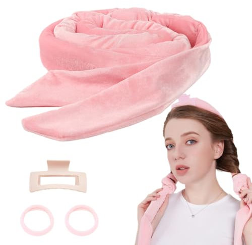 Boucle Sans Chaleur, 4 pcs Velours Rouleau à Cheveux Sans Chaleur Heatless Curling, Cheveux Sans Chaleur Heatless Hair, Bandeau de bigoudis sans chaleur, Boucle Sans Chaleur Boudin