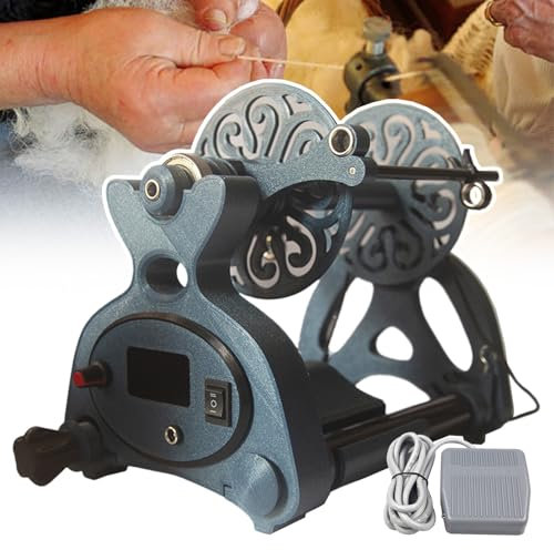 Bobinadora eléctrica hilo de lana para tejer, rueda giratoria automática, pantalla digital y control de velocidad preciso | Avance y retroceso, con 4 carretes y pedal control,para tejer hilo